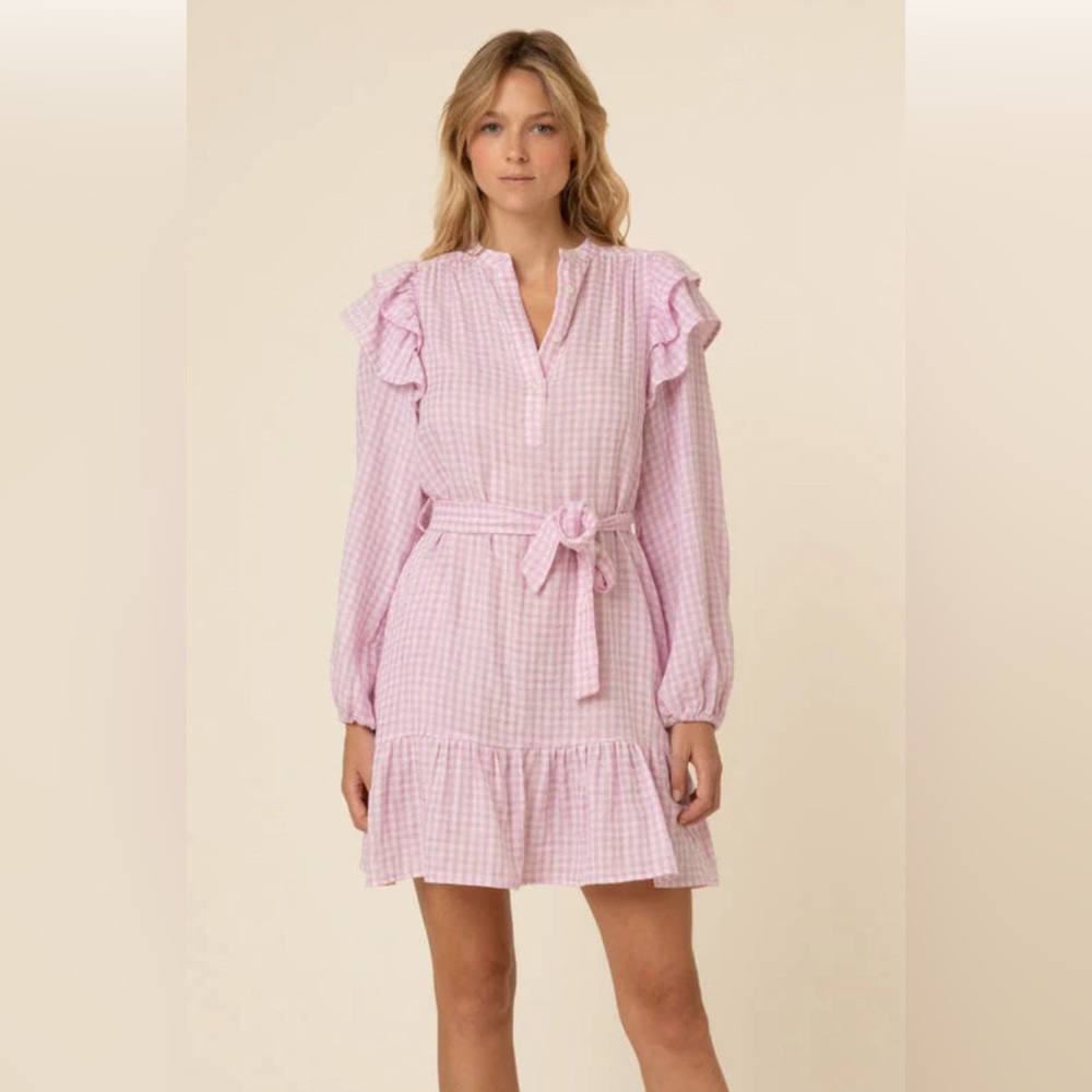 FRNCH Lavender & White Check Dress